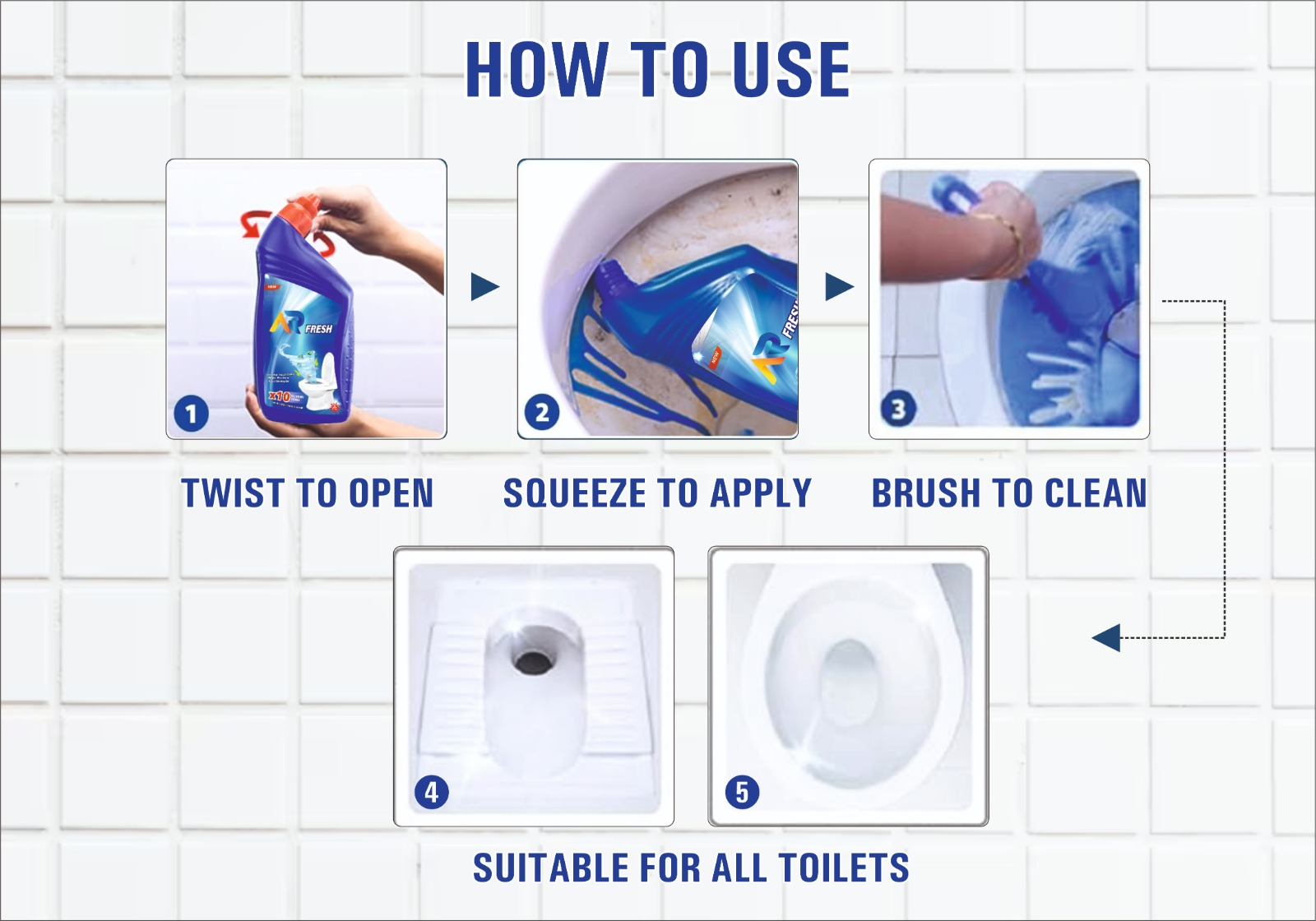 AR Fresh Toilet Cleaner - How To Use
